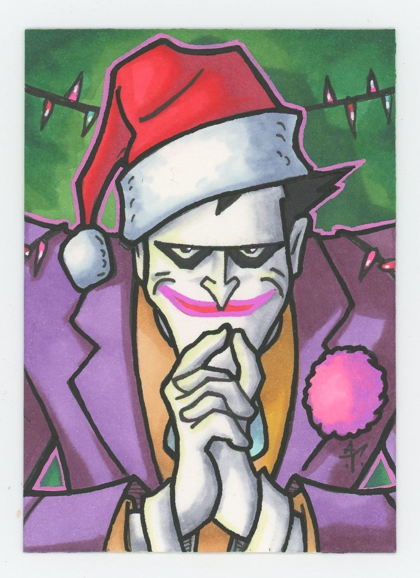 DC The Joker Christmas Custom Art Card