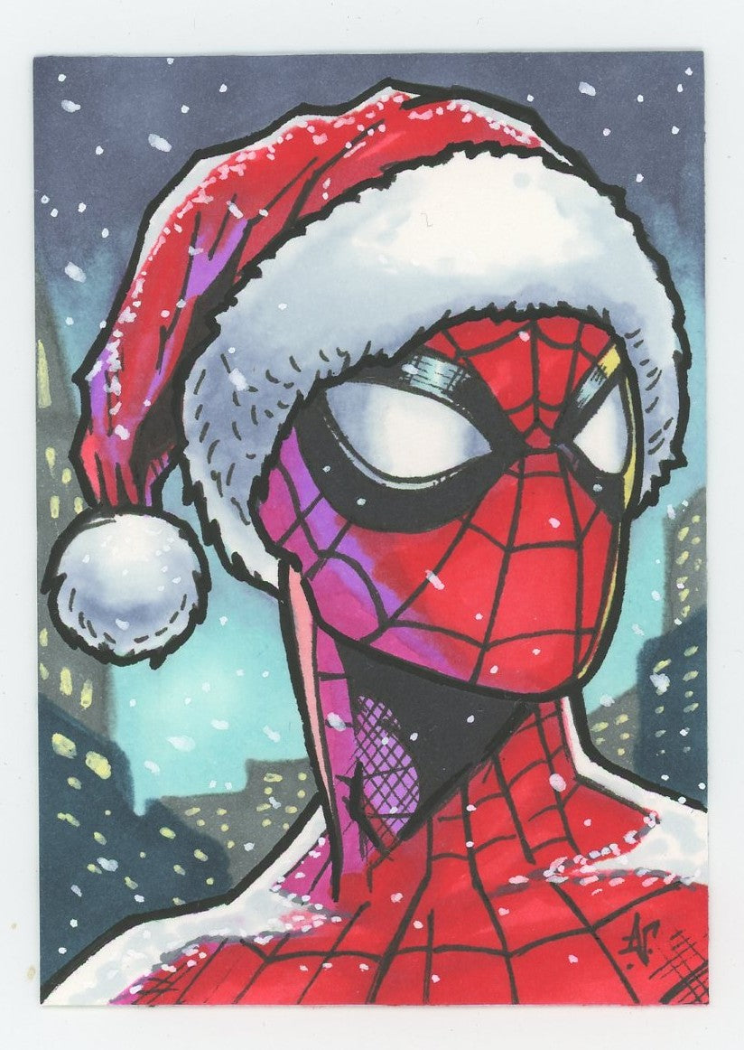 Marvel Spider-Man Peter Parker Christmas Custom Art Card