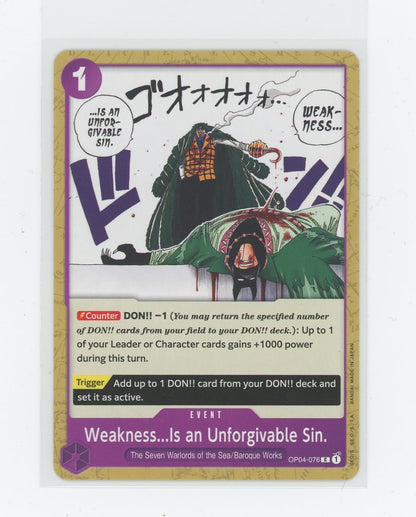 One Piece Card Game - Weakness... Is an Unforgivable Sin(C) - OP04-076