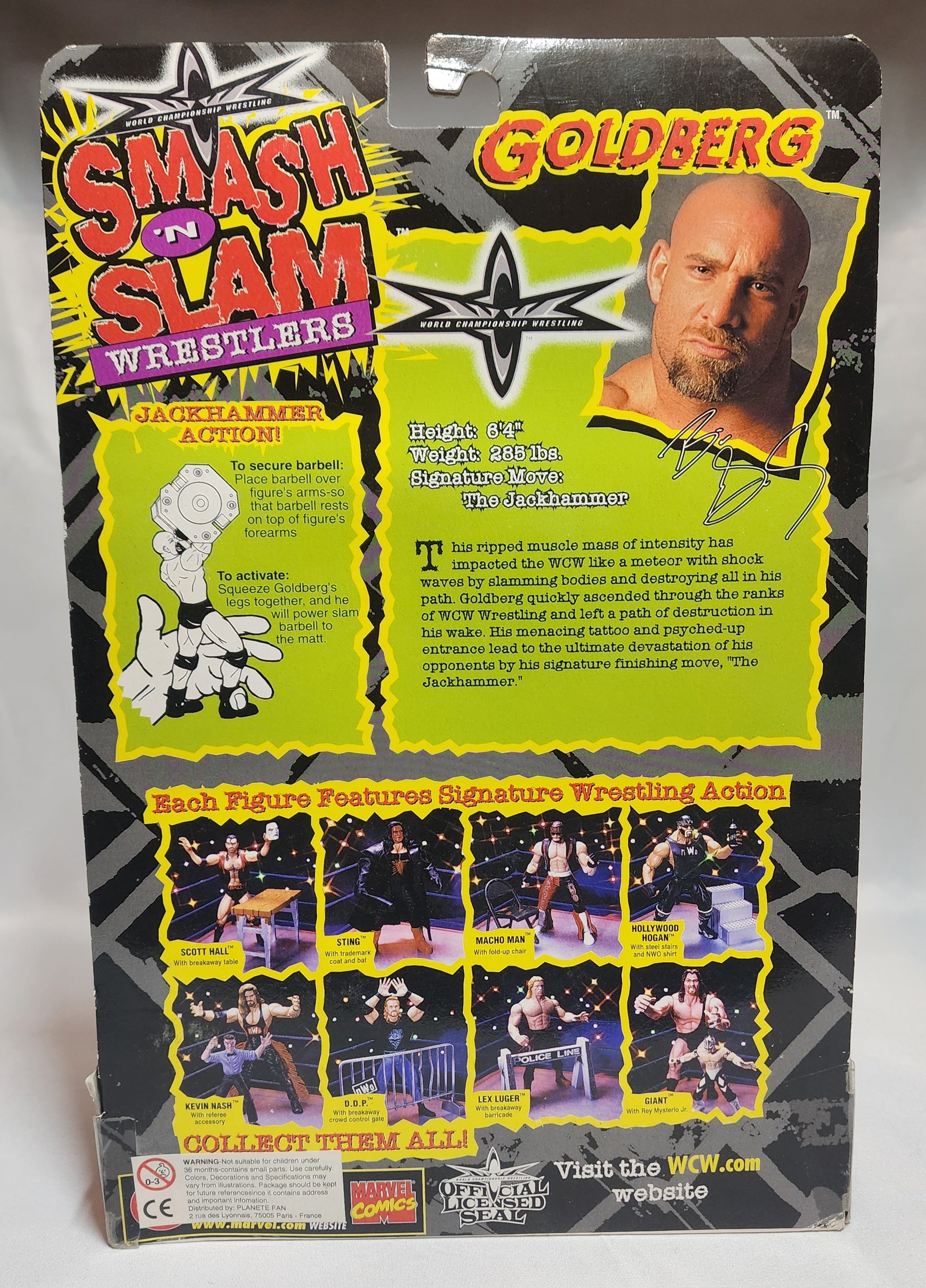 Smash 'N Slam Wrestlers Goldberg (With Barbell Curling Action) Action Figure Signed