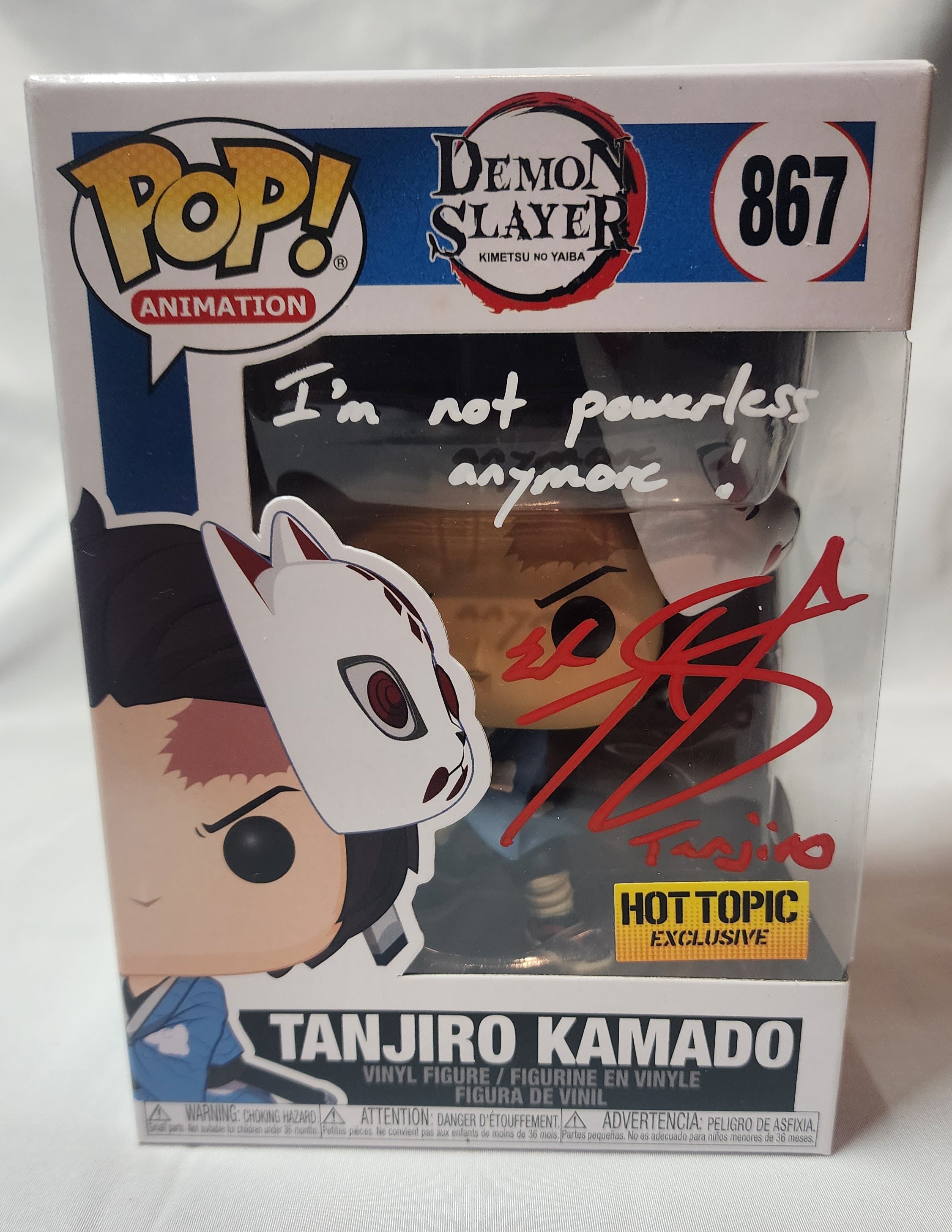 Pop Animation Demon Slayer Tanjiro Kamado #867 Hot Topic Exclusive Signed