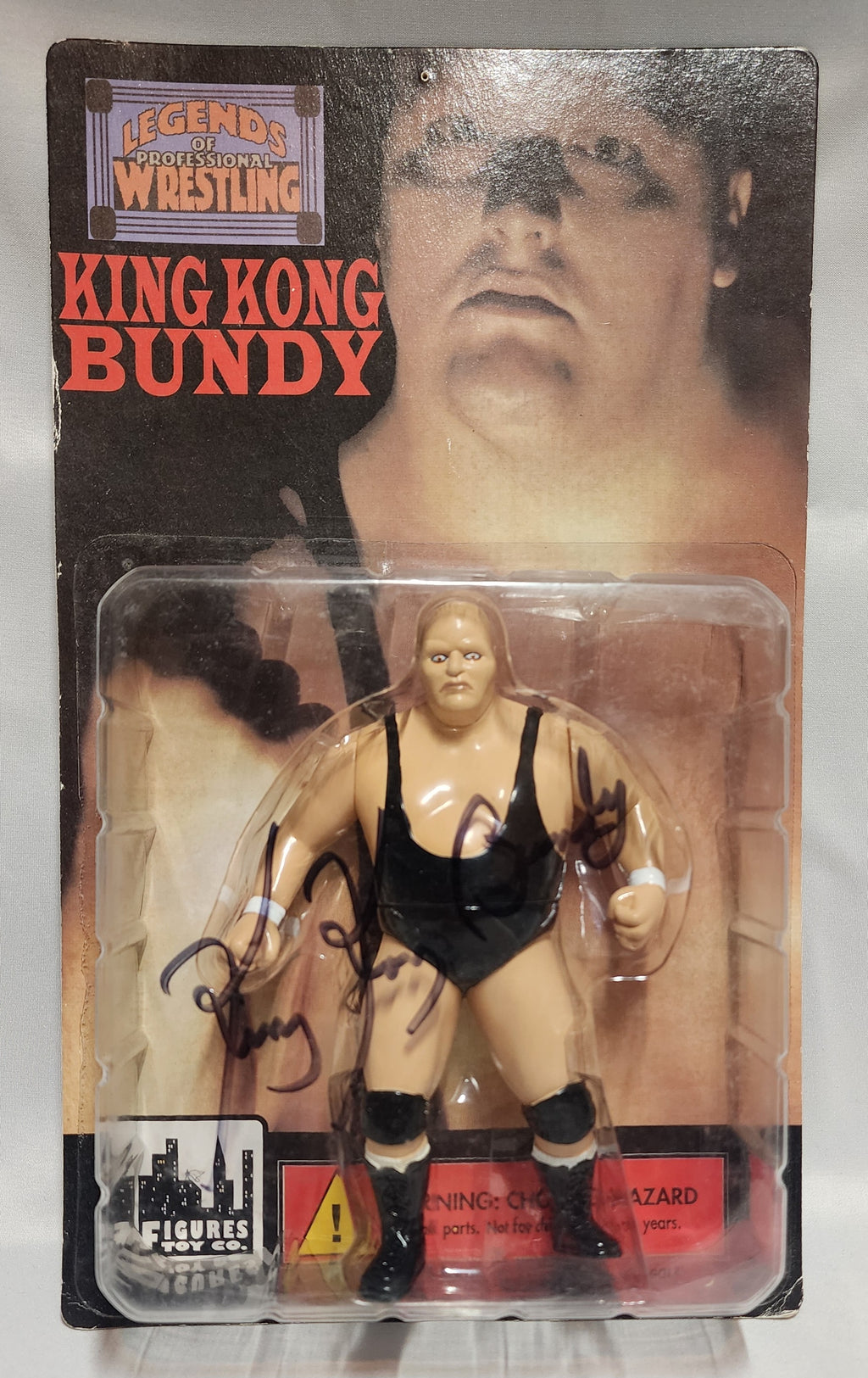 Legends of Professional Wrestling King Kong Bundy Action Figure Signed