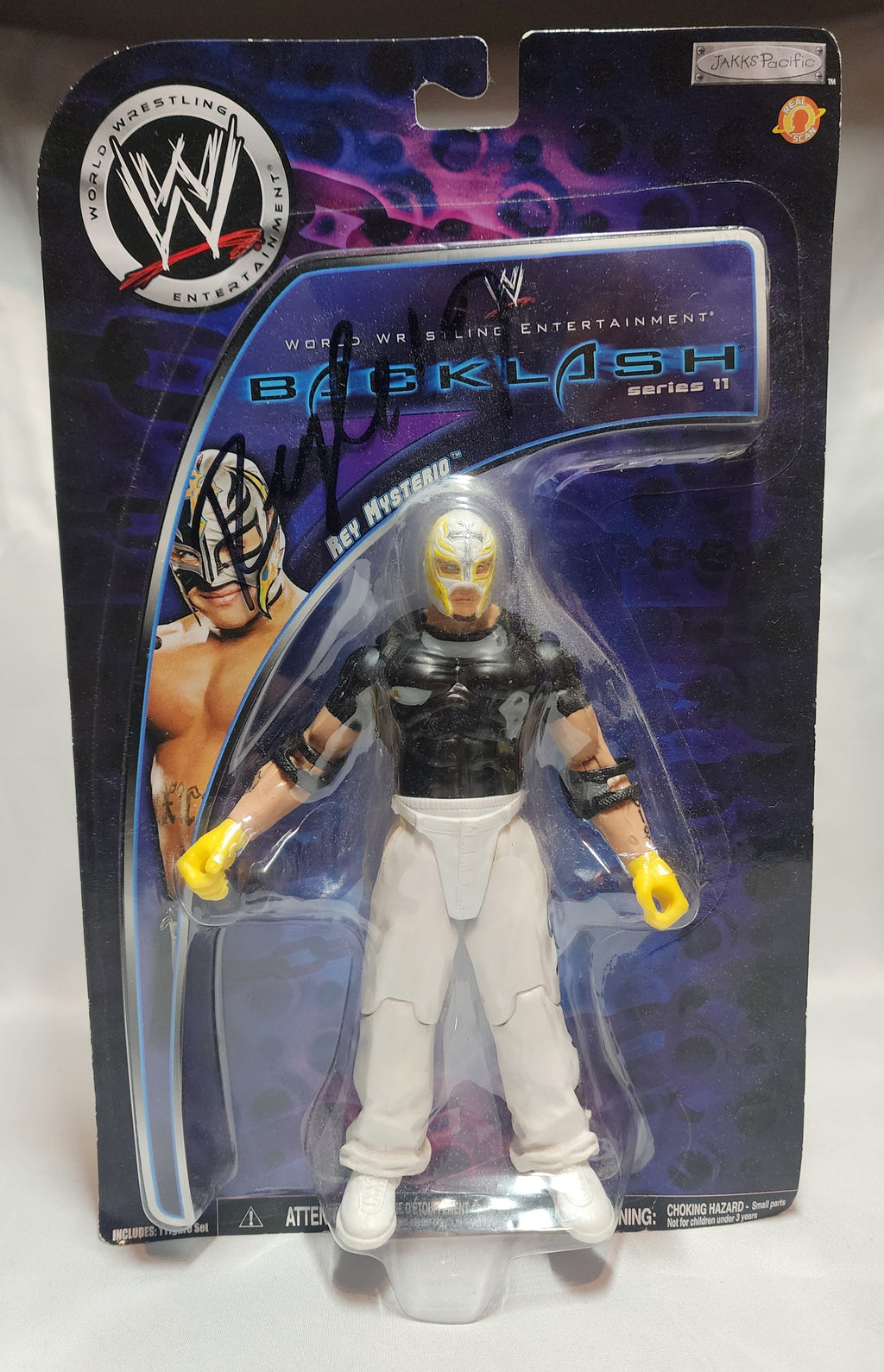 WWE Backlash Series 11 Rey Mysterio Action Figure Signed
