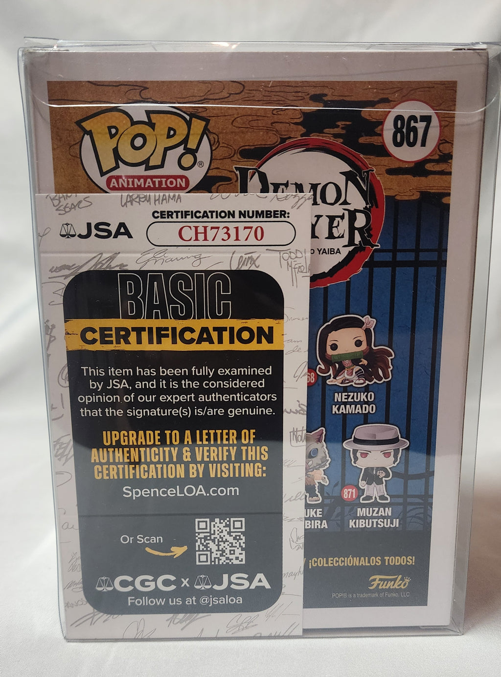 Pop Animation Demon Slayer Tanjiro Kamado #867 Hot Topic Exclusive Signed