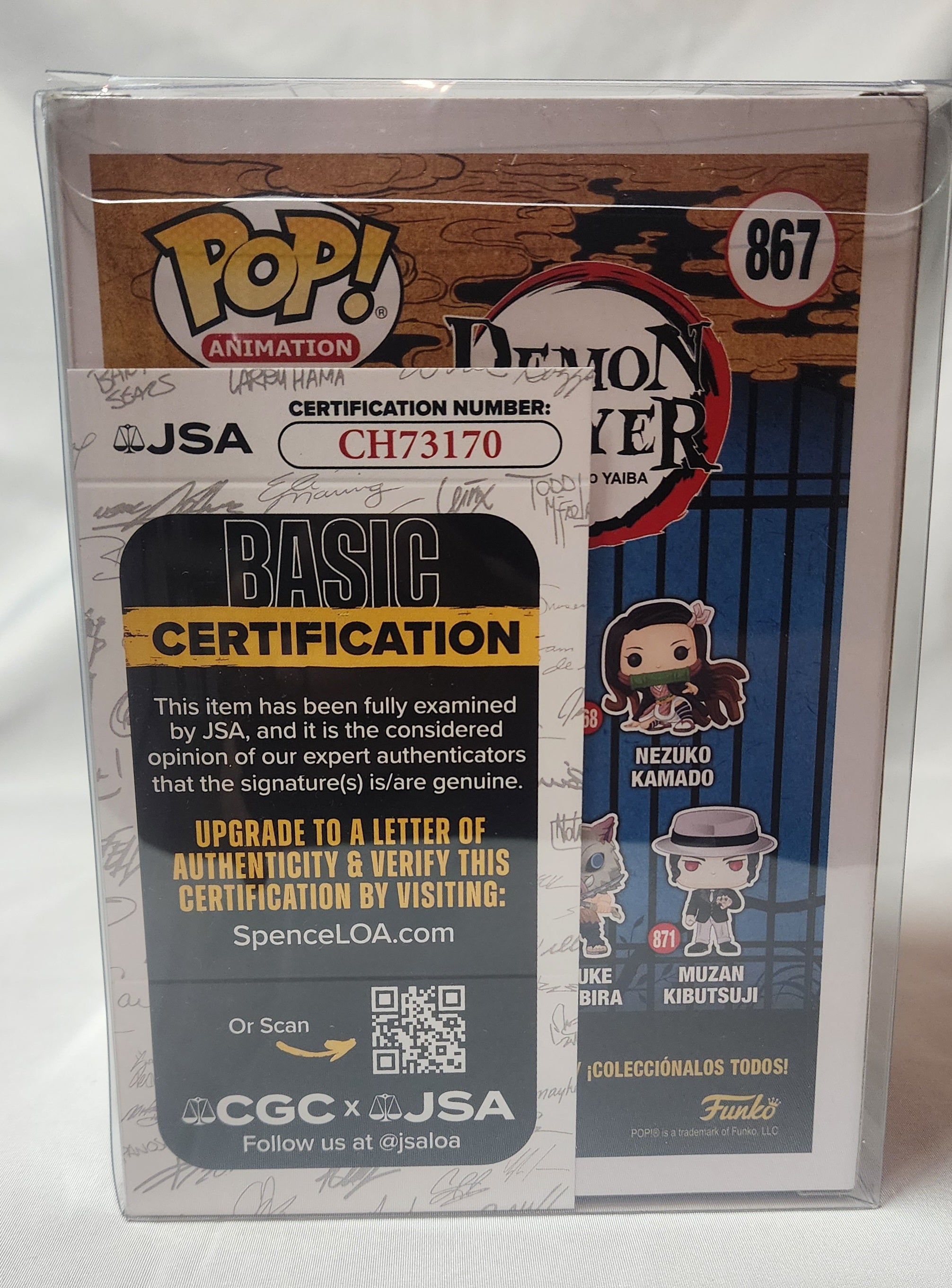 Pop Animation Demon Slayer Tanjiro Kamado #867 Hot Topic Exclusive Signed
