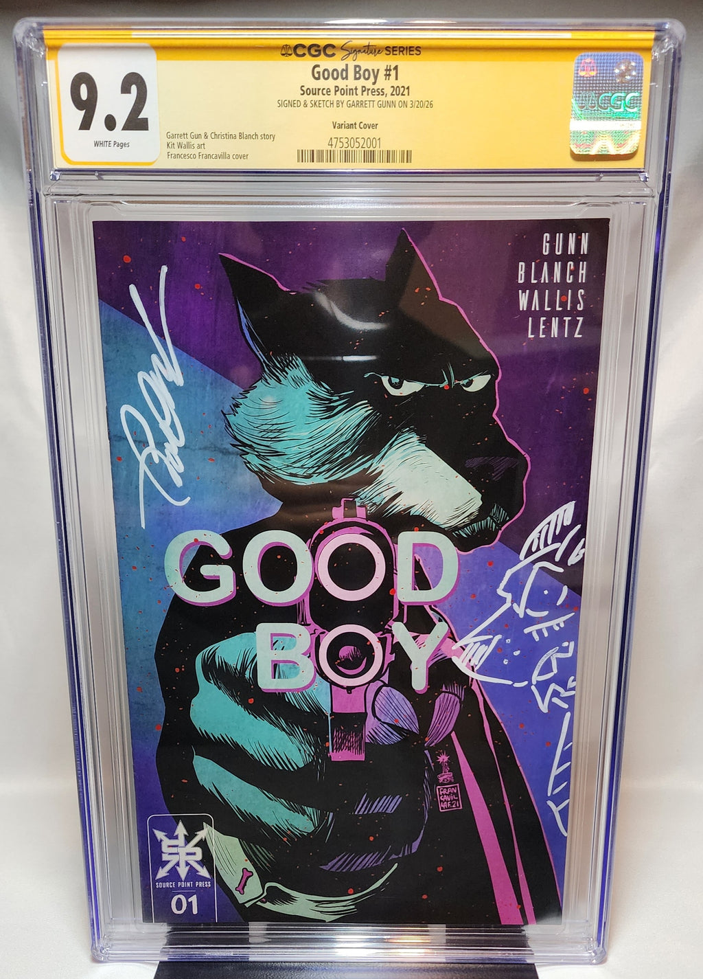 Good Boy #1 CGC 9.2 Signature Series Signed & Sketch