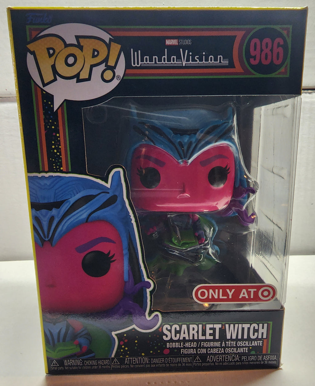 POP MARVEL WANDAVISION SCARLET WITCH #986 BLACKLIGHT VINYL FIGURE